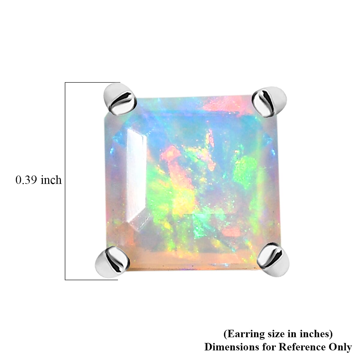Doorbuster D'Joy AAA Ethiopian Welo Opal 3.10 ctw Stud Earrings in Rhodium Over Sterling Silver image number 4