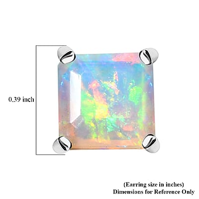  D'Joy AAA Ethiopian Welo Opal 3.10 ctw Stud Earrings in Rhodium Over Sterling Silver