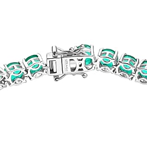 D'Joy Emeraldine Triplet Quartz 36.00 ctw Bracelet in Rhodium Over Sterling Silver (7.50 In)