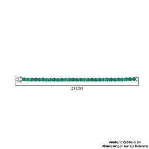 D'Joy Emeraldine Triplet Quartz 36.00 ctw Bracelet in Rhodium Over Sterling Silver (7.50 In)