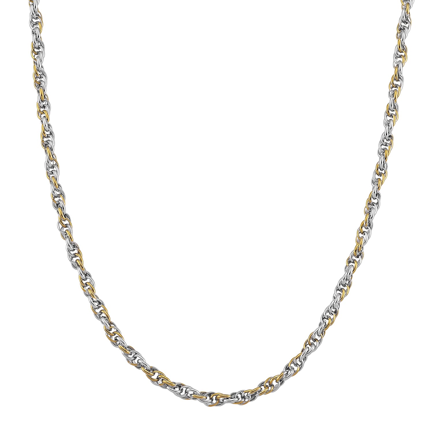 Buy Link Chain Necklace in ION Plated YG and Stainless Steel 20-22