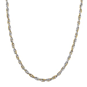 Link Chain Necklace in ION Plated YG and Stainless Steel 20-22 Inches