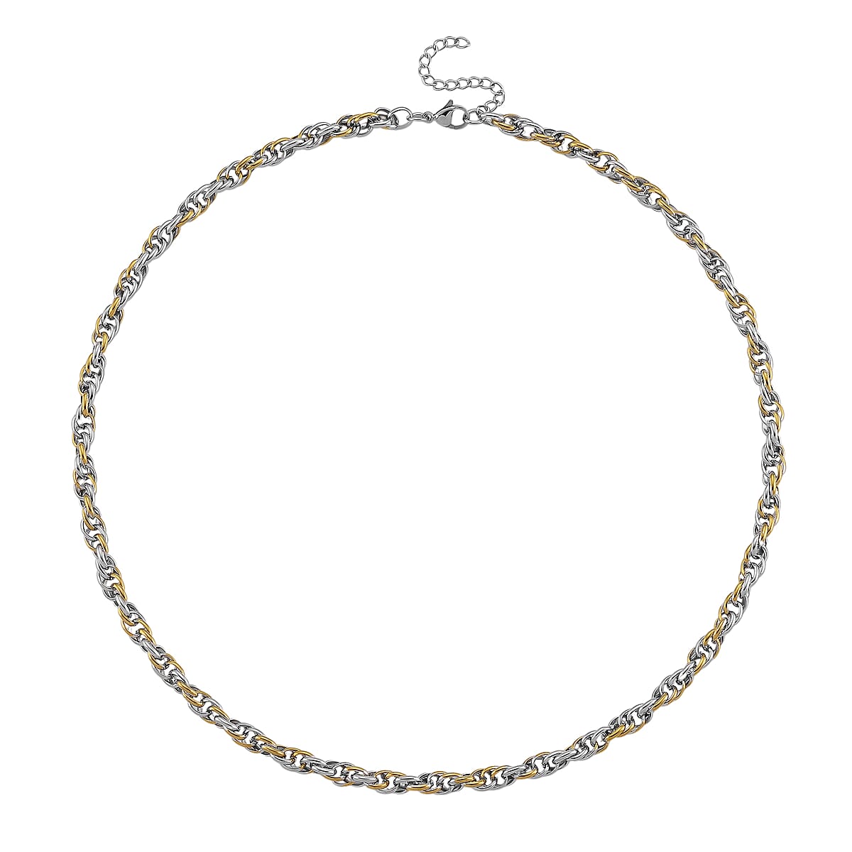 Link Chain Necklace in ION Plated YG and Stainless Steel 20-22 Inches image number 2