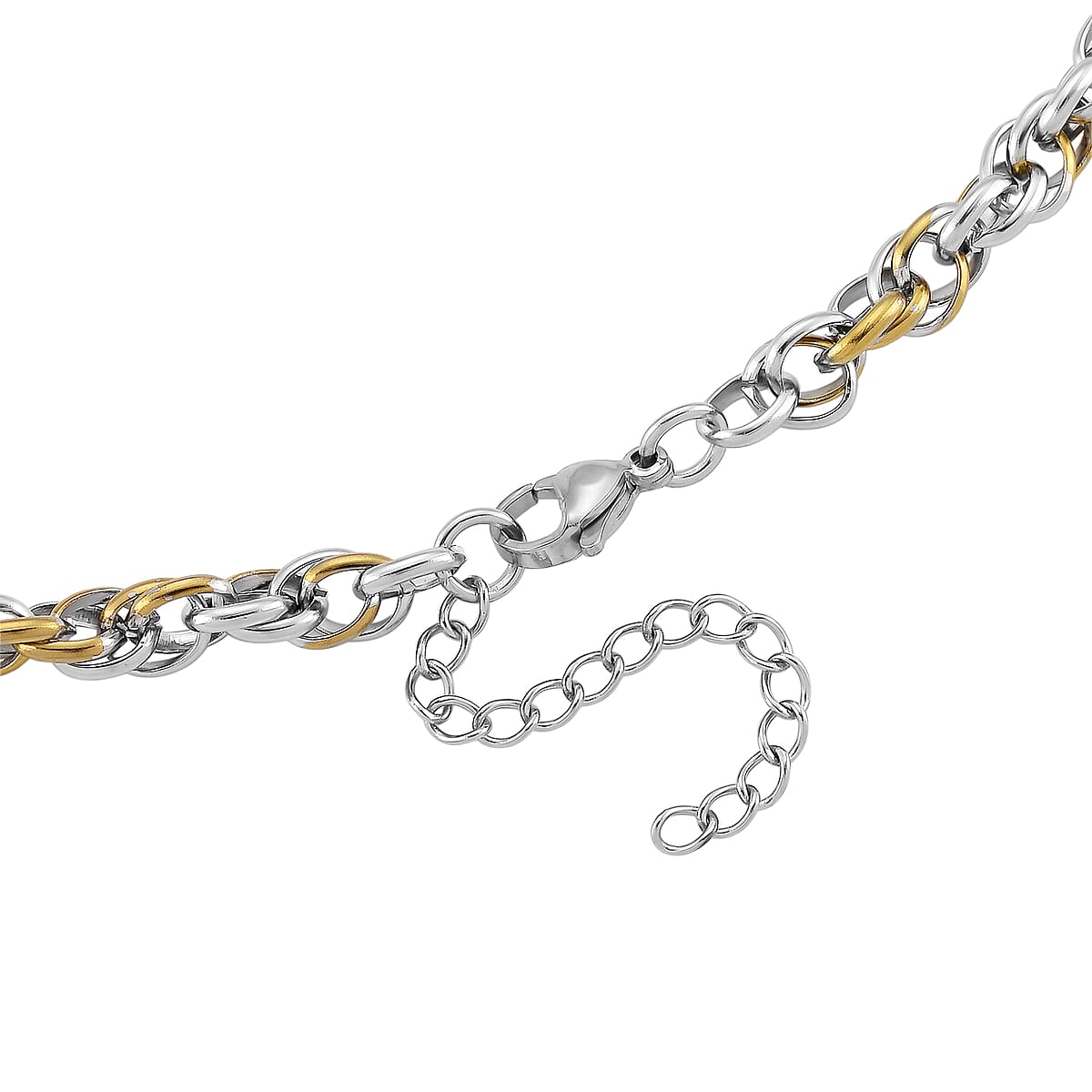 Link Chain Necklace in ION Plated YG and Stainless Steel 20-22 Inches image number 4