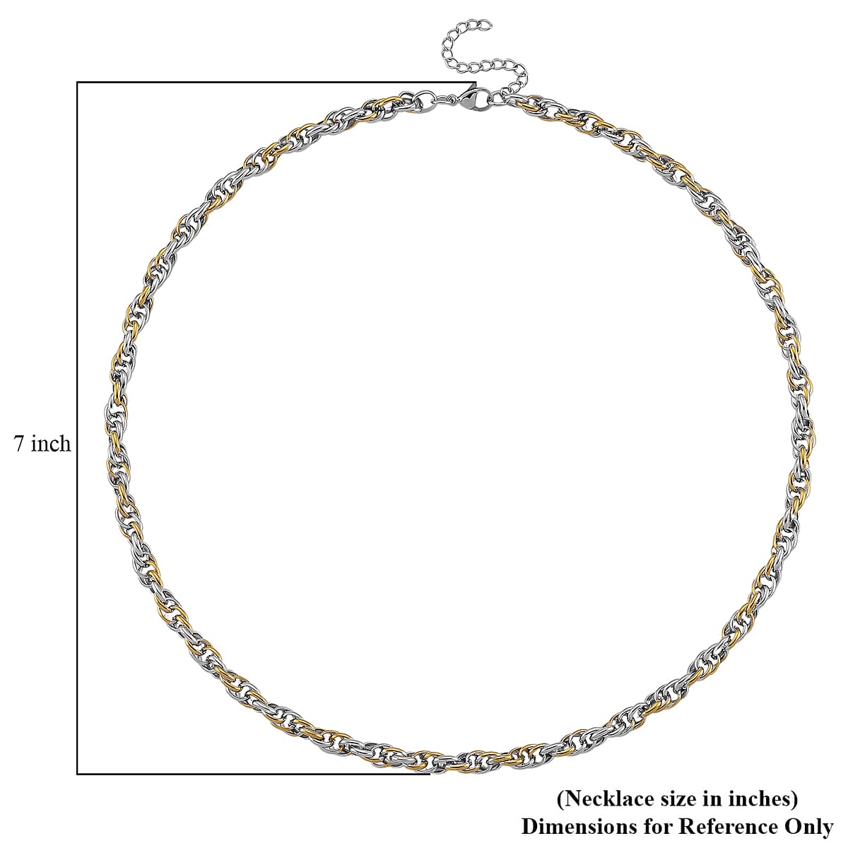 Link Chain Necklace in ION Plated YG and Stainless Steel 20-22 Inches image number 5