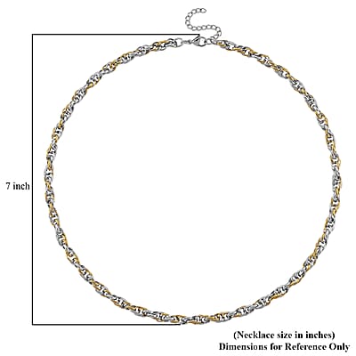 Link Chain Necklace in ION Plated YG and Stainless Steel 20-22 Inches