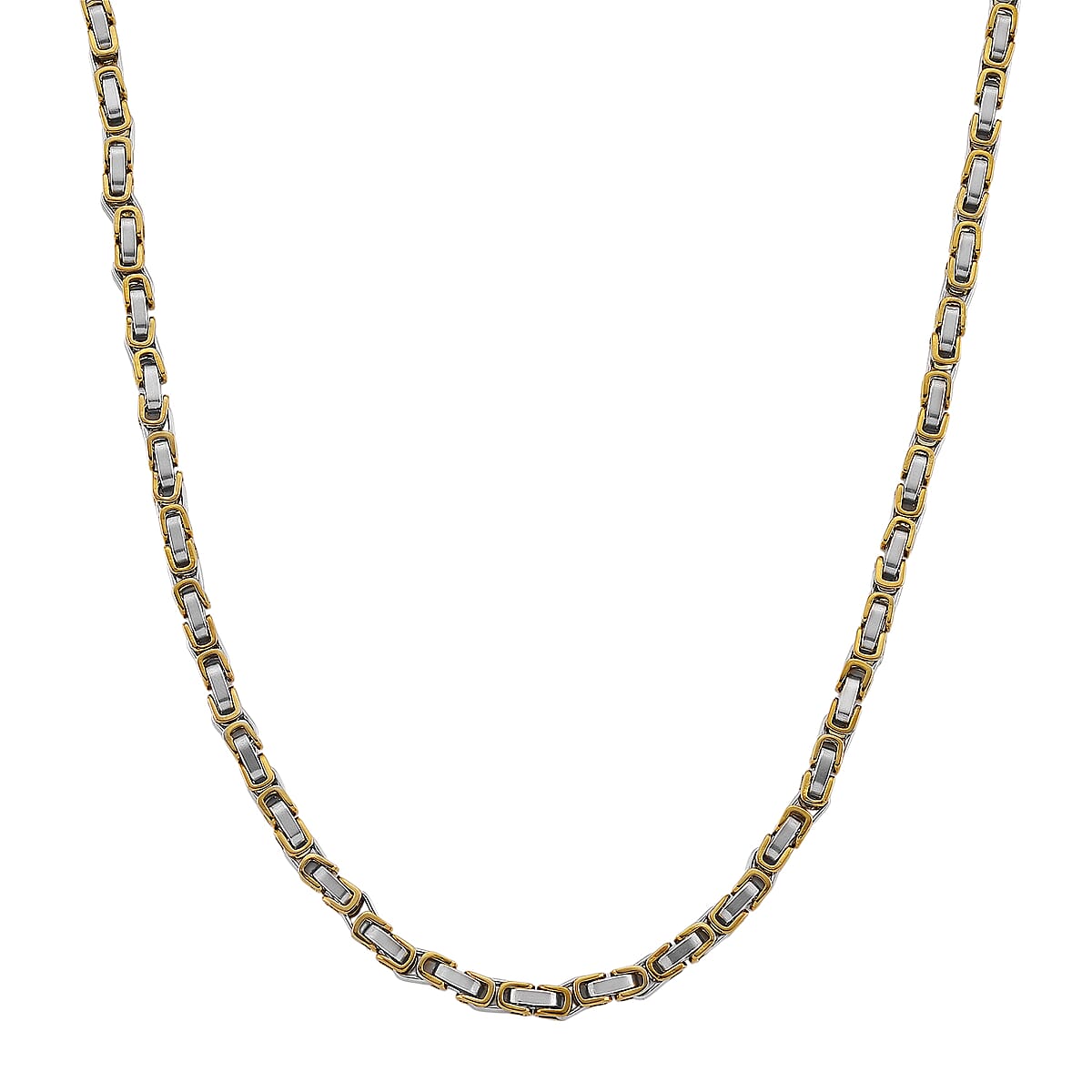 Byzantine Chain Necklace in ION Plated YG and Stainless Steel 20-22 Inches image number 0