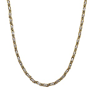Byzantine Chain Necklace in ION Plated YG and Stainless Steel 20-22 Inches