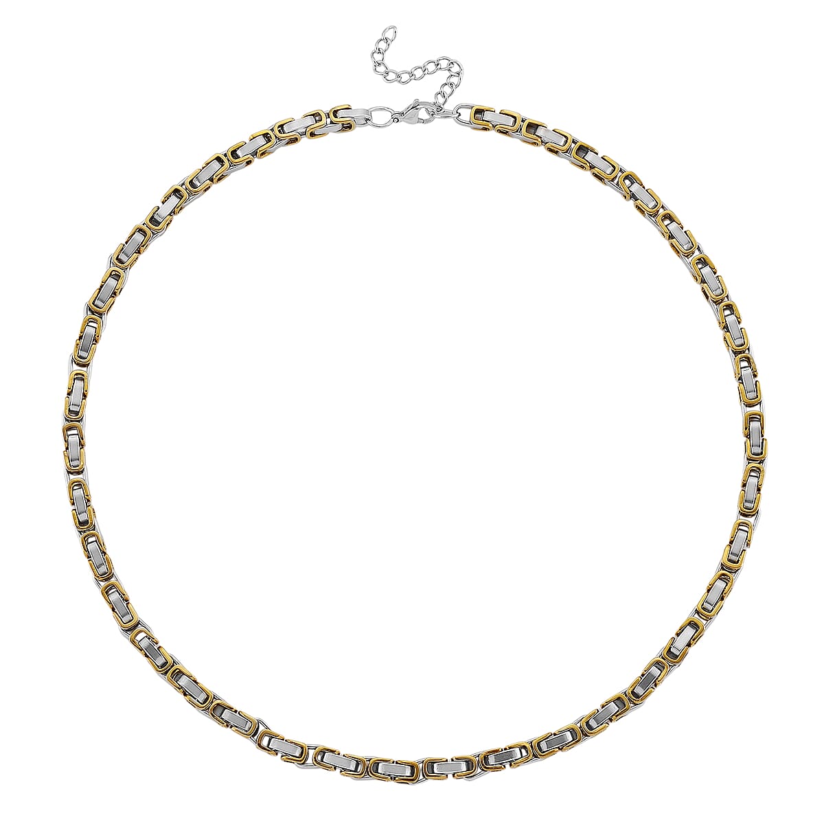 Byzantine Chain Necklace in ION Plated YG and Stainless Steel 20-22 Inches image number 2