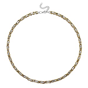Byzantine Chain Necklace in ION Plated YG and Stainless Steel 20-22 Inches