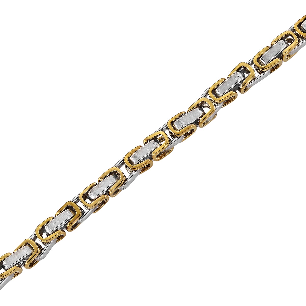 Byzantine Chain Necklace in ION Plated YG and Stainless Steel 20-22 Inches image number 3