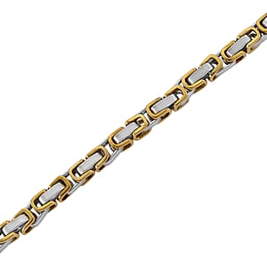 Byzantine Chain Necklace in ION Plated YG and Stainless Steel 20-22 Inches