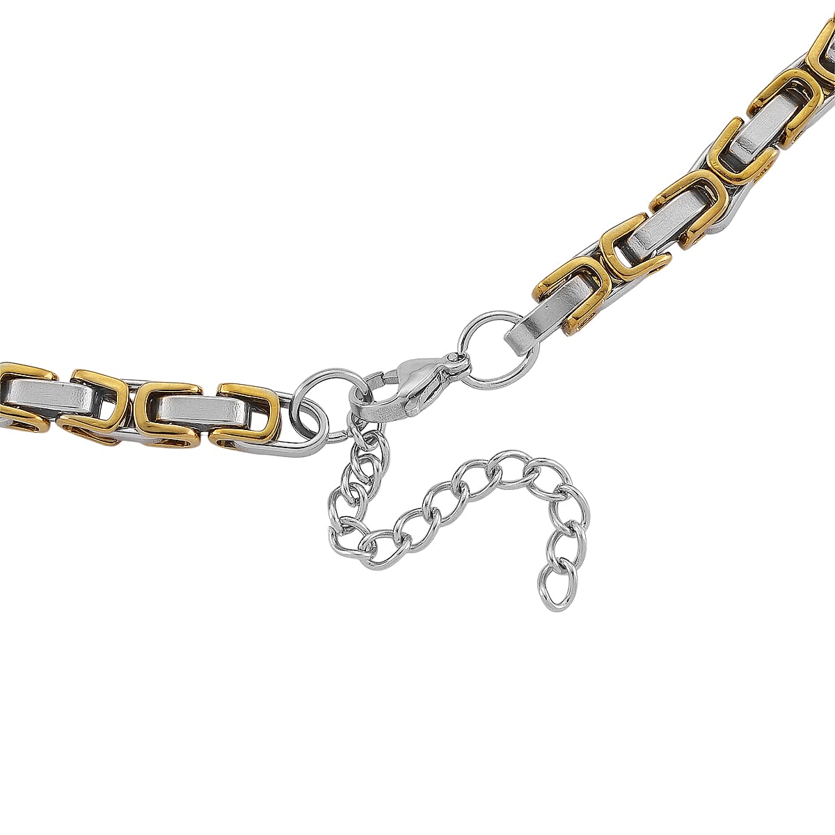 Byzantine Chain Necklace in ION Plated YG and Stainless Steel 20-22 Inches image number 4