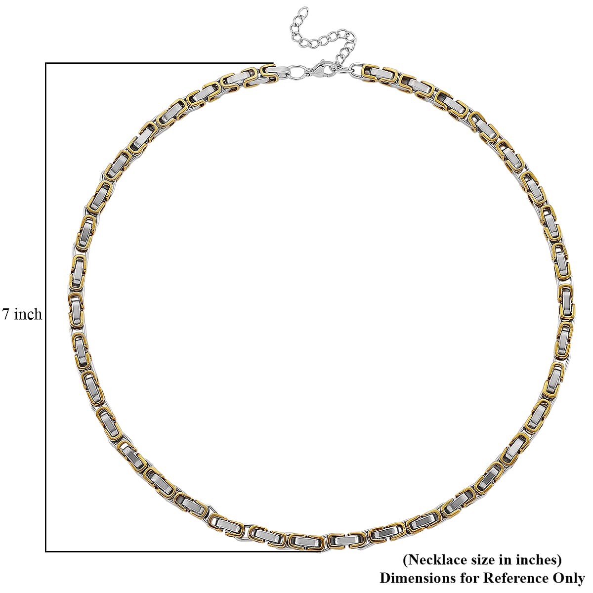 Byzantine Chain Necklace in ION Plated YG and Stainless Steel 20-22 Inches image number 5