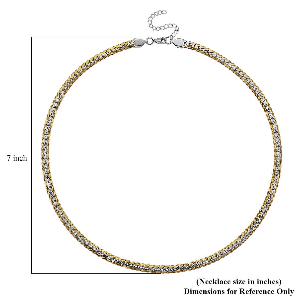 Flat Curb Chain Necklace in ION Plated YG and Stainless Steel 20-22 Inches image number 5