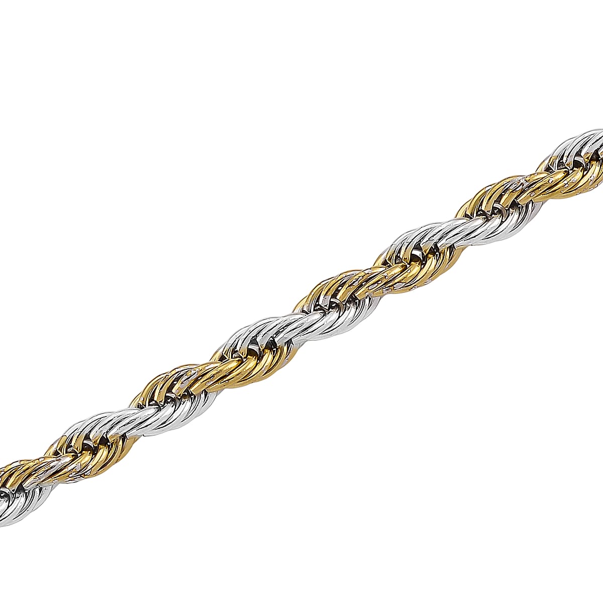 Rope Chain Necklace in ION Plated YG and Stainless Steel 20-22 Inches image number 2