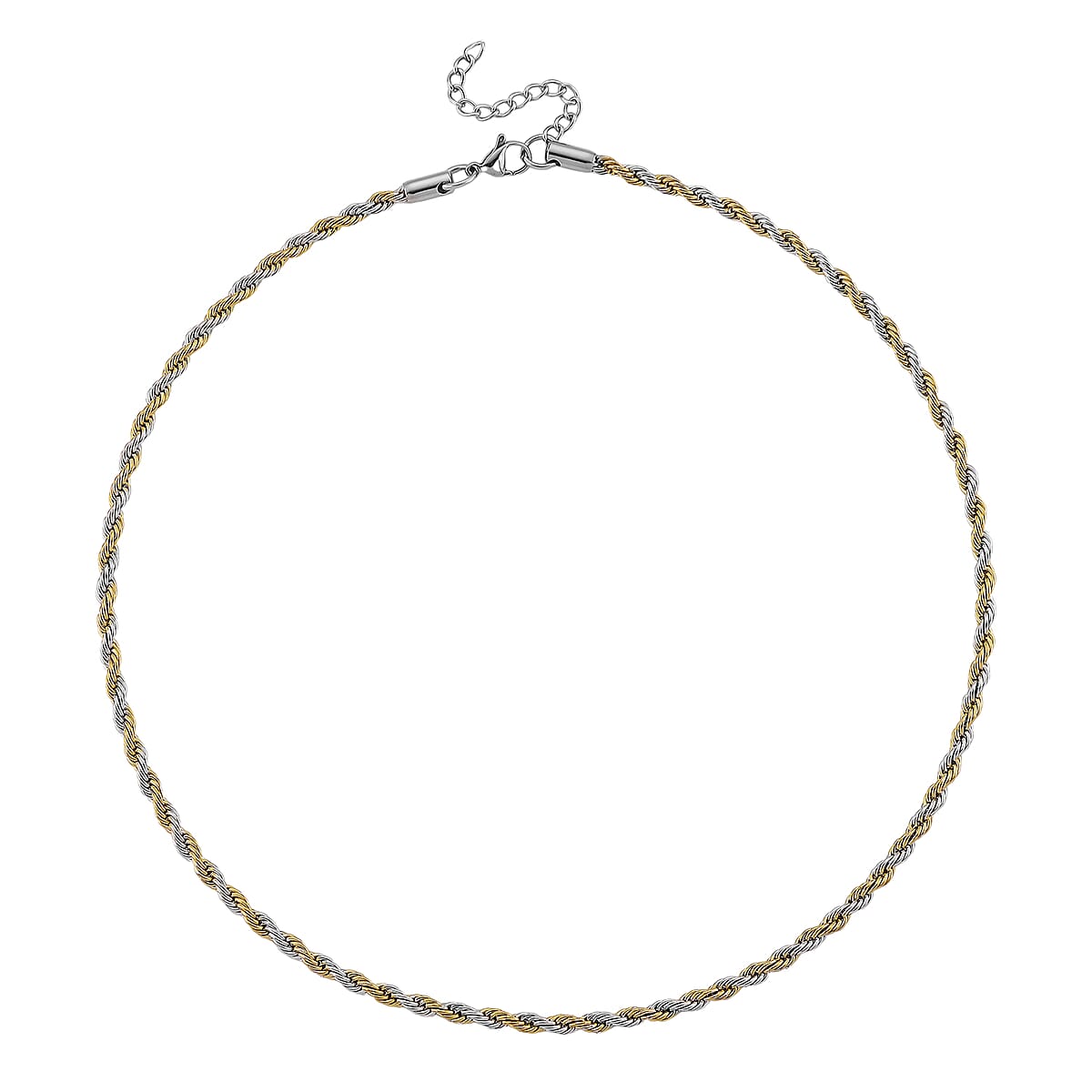 Rope Chain Necklace in ION Plated YG and Stainless Steel 20-22 Inches image number 3