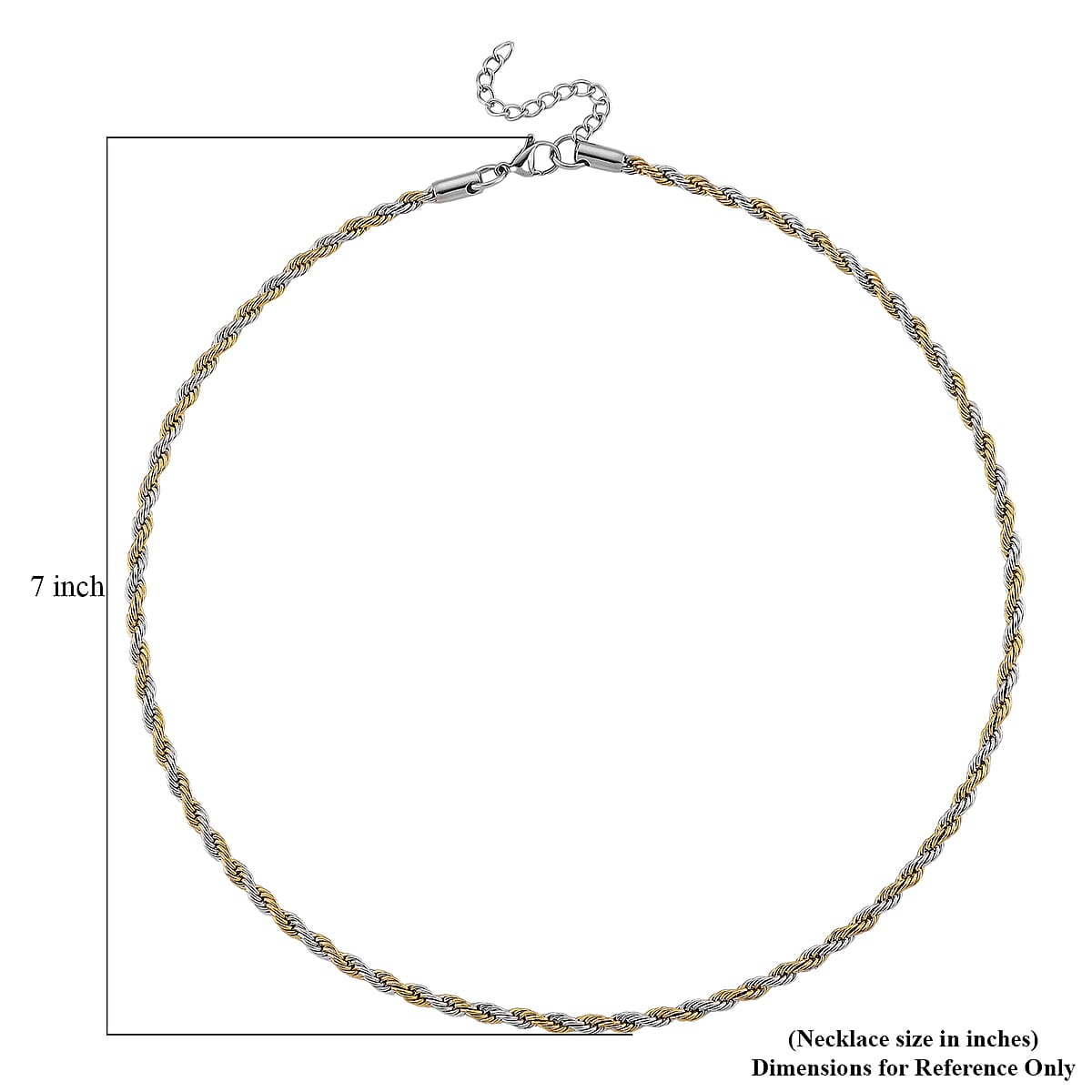 Rope Chain Necklace in ION Plated YG and Stainless Steel 20-22 Inches image number 5