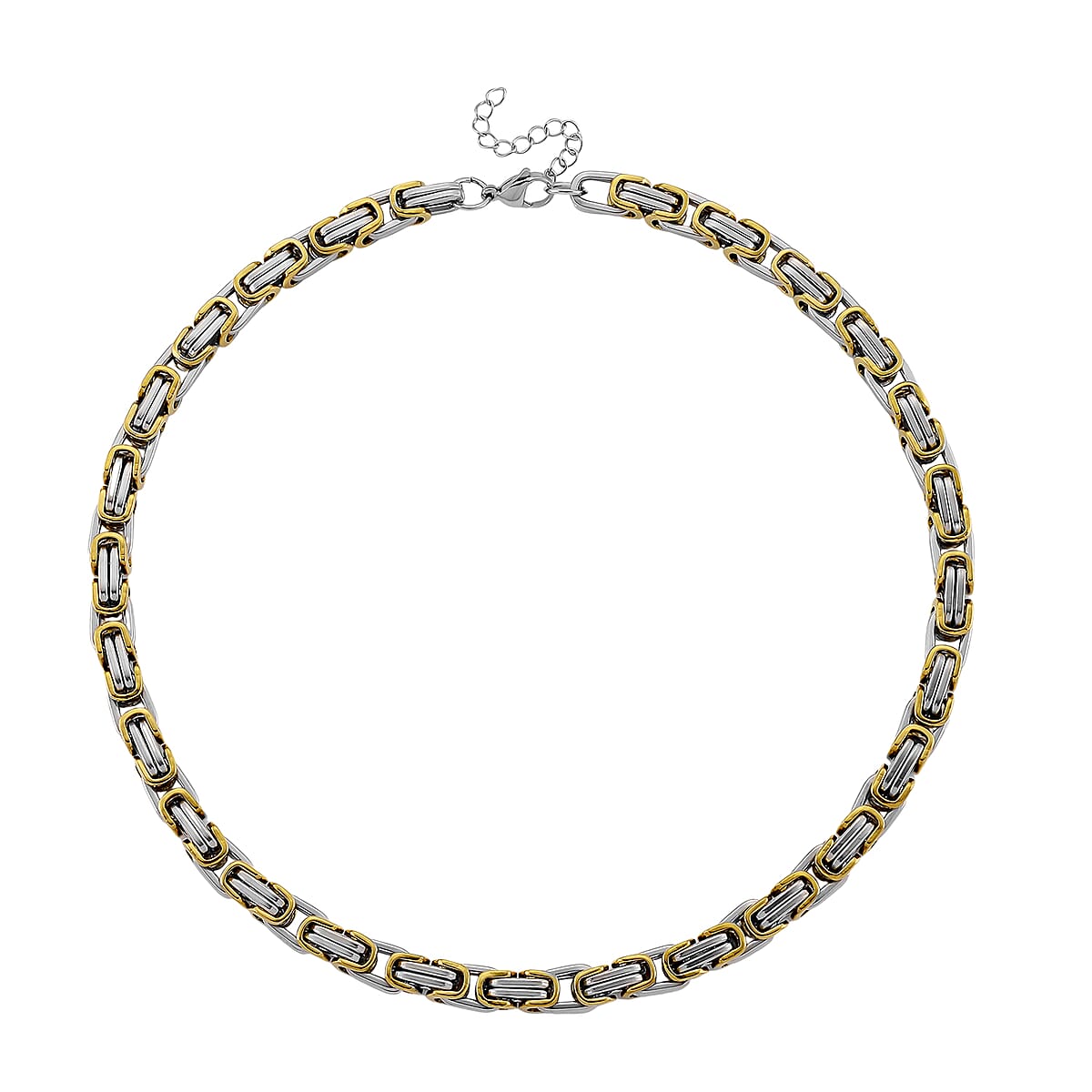 Byzantine Chain Necklace in ION Plated YG and Stainless Steel 20-22 Inches image number 3