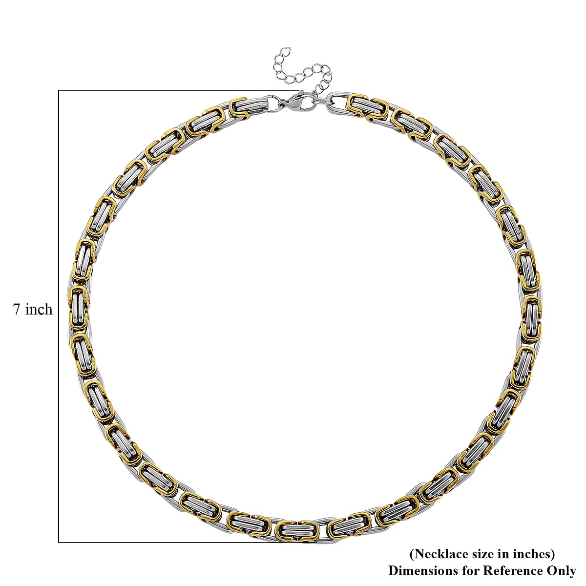 Byzantine Chain Necklace in ION Plated YG and Stainless Steel 20-22 Inches image number 5