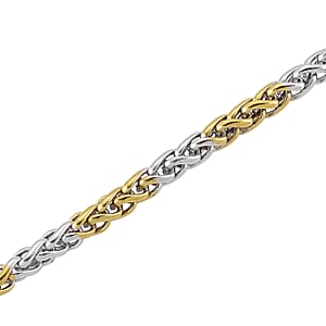 Two-tone Palma Chain Necklace in ION Plated YG and Stainless Steel 20-22 Inches