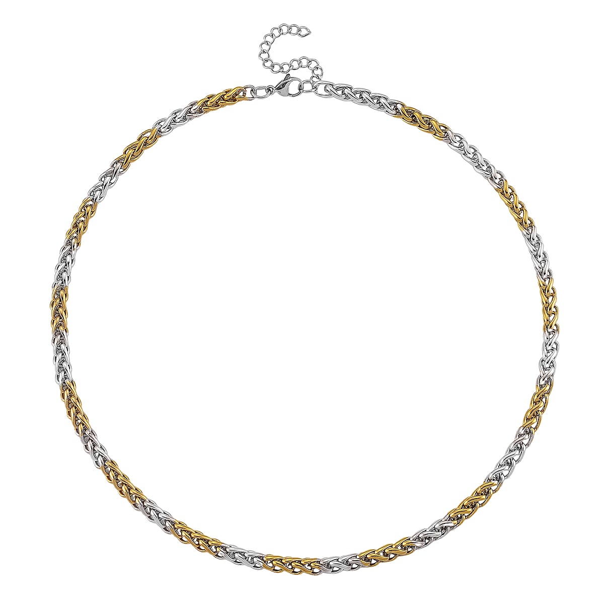 Two-tone Palma Chain Necklace in ION Plated YG and Stainless Steel 20-22 Inches image number 3