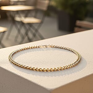 Two-tone Cuban Chain Necklace in ION Plated YG and Stainless Steel 20-22 Inches