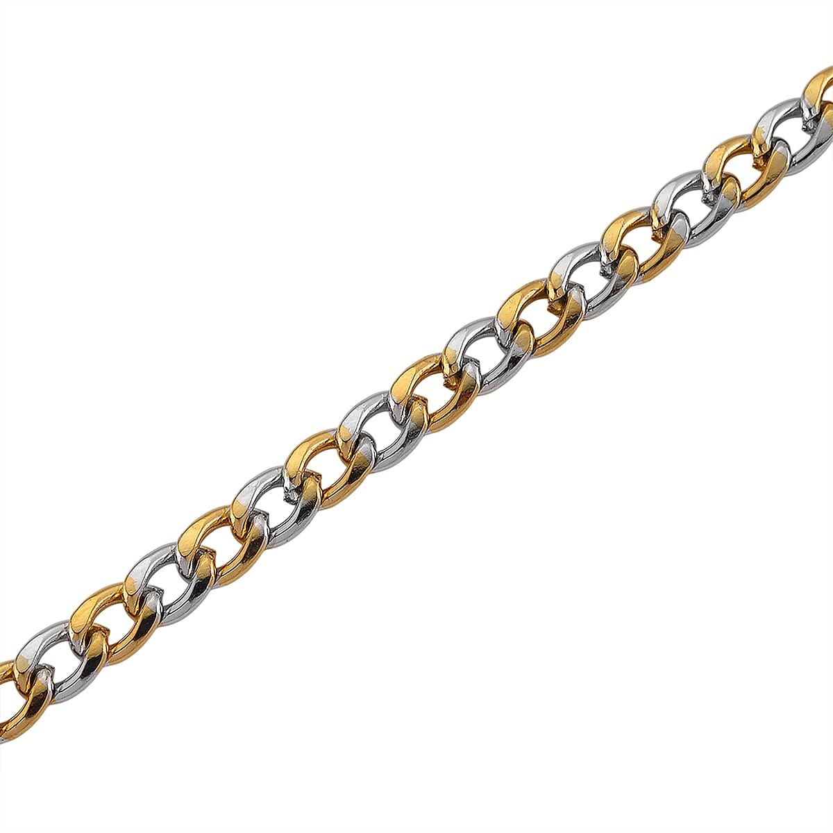 Two-tone Cuban Chain Necklace in ION Plated YG and Stainless Steel 20-22 Inches image number 4