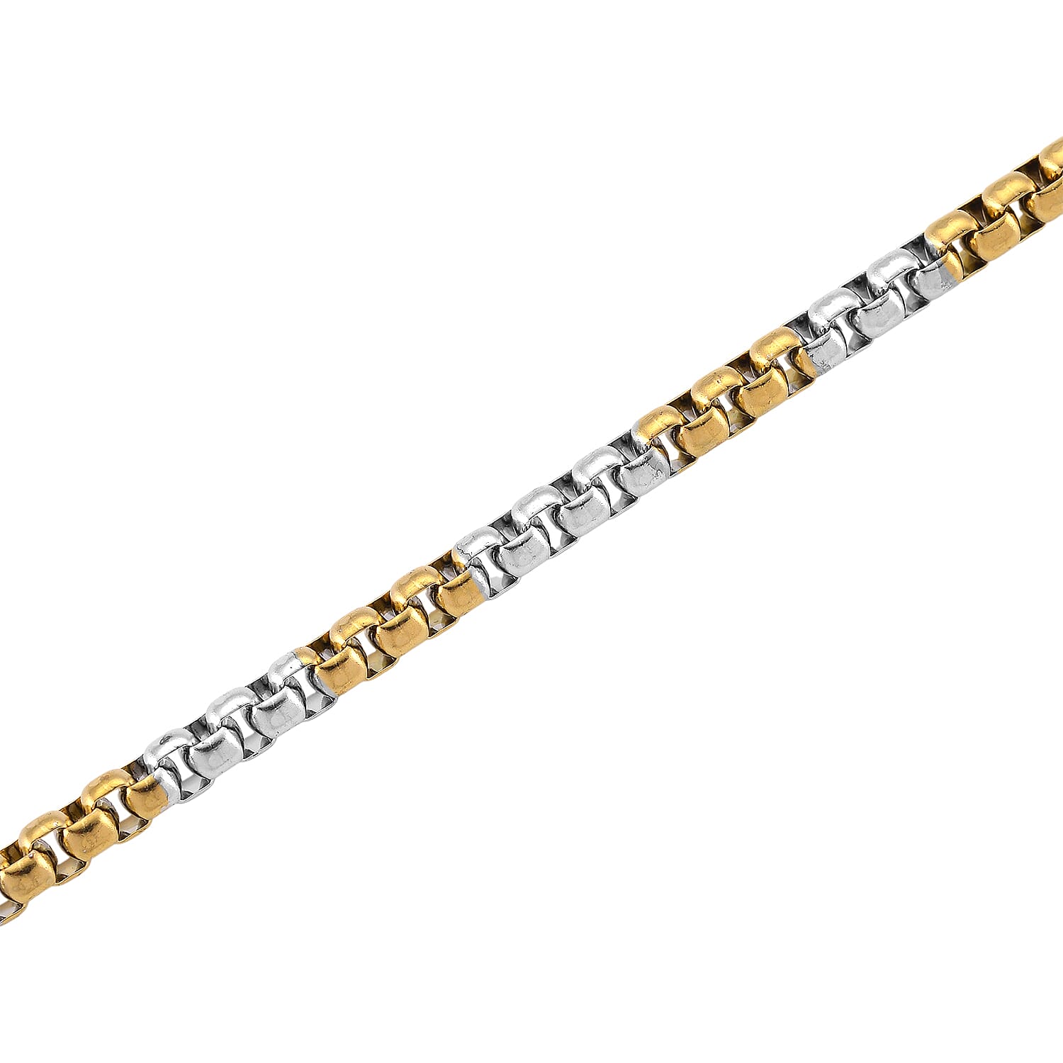 Two-tone Pop Chain Necklace in ION Plated YG and Stainless Steel 20-22 Inches