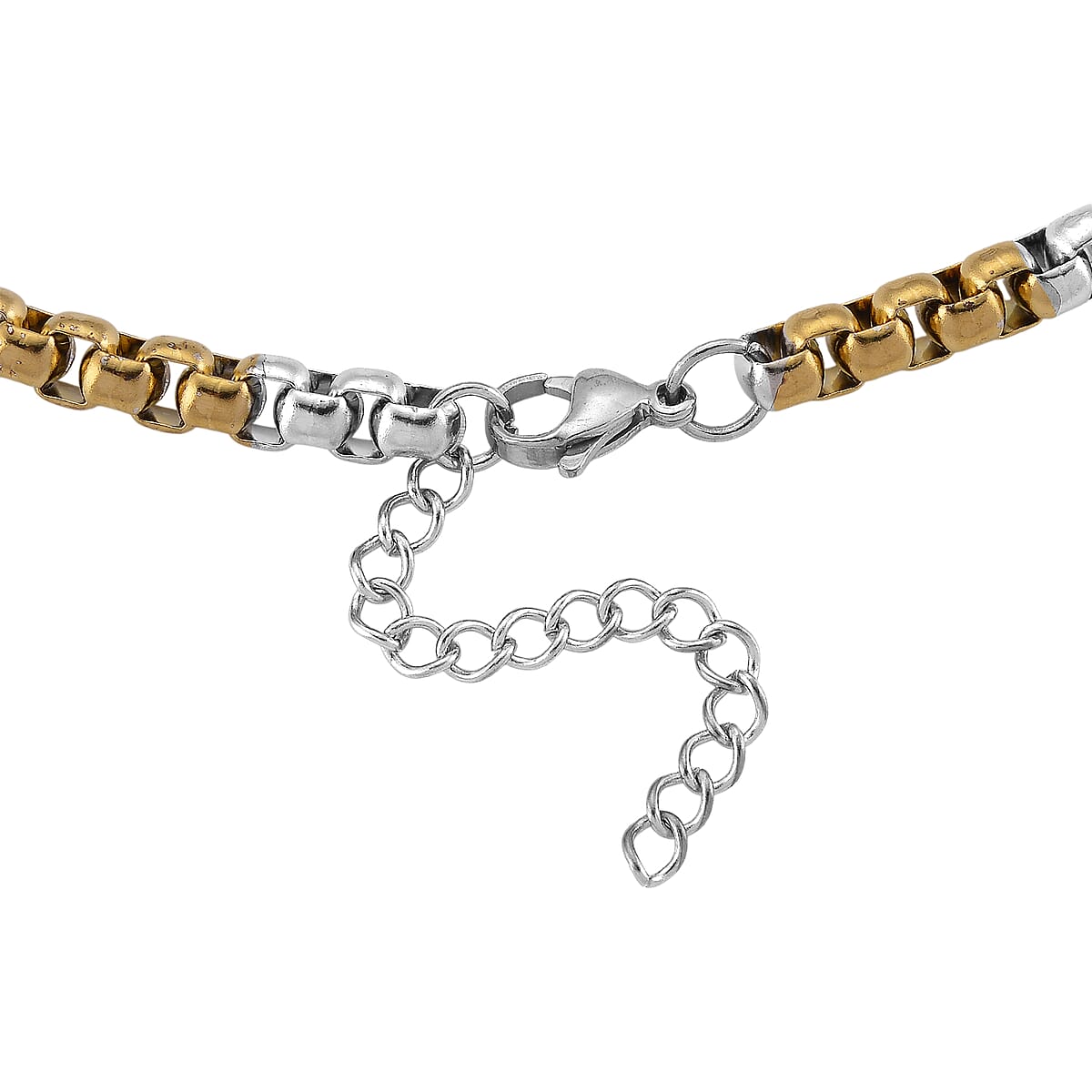 Two-tone Pop Chain Necklace in ION Plated YG and Stainless Steel 20-22 Inches image number 5