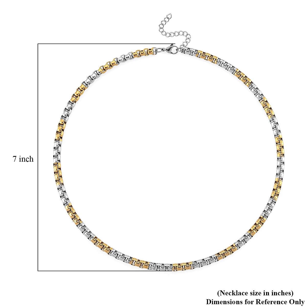 Two-tone Pop Chain Necklace in ION Plated YG and Stainless Steel 20-22 Inches image number 6