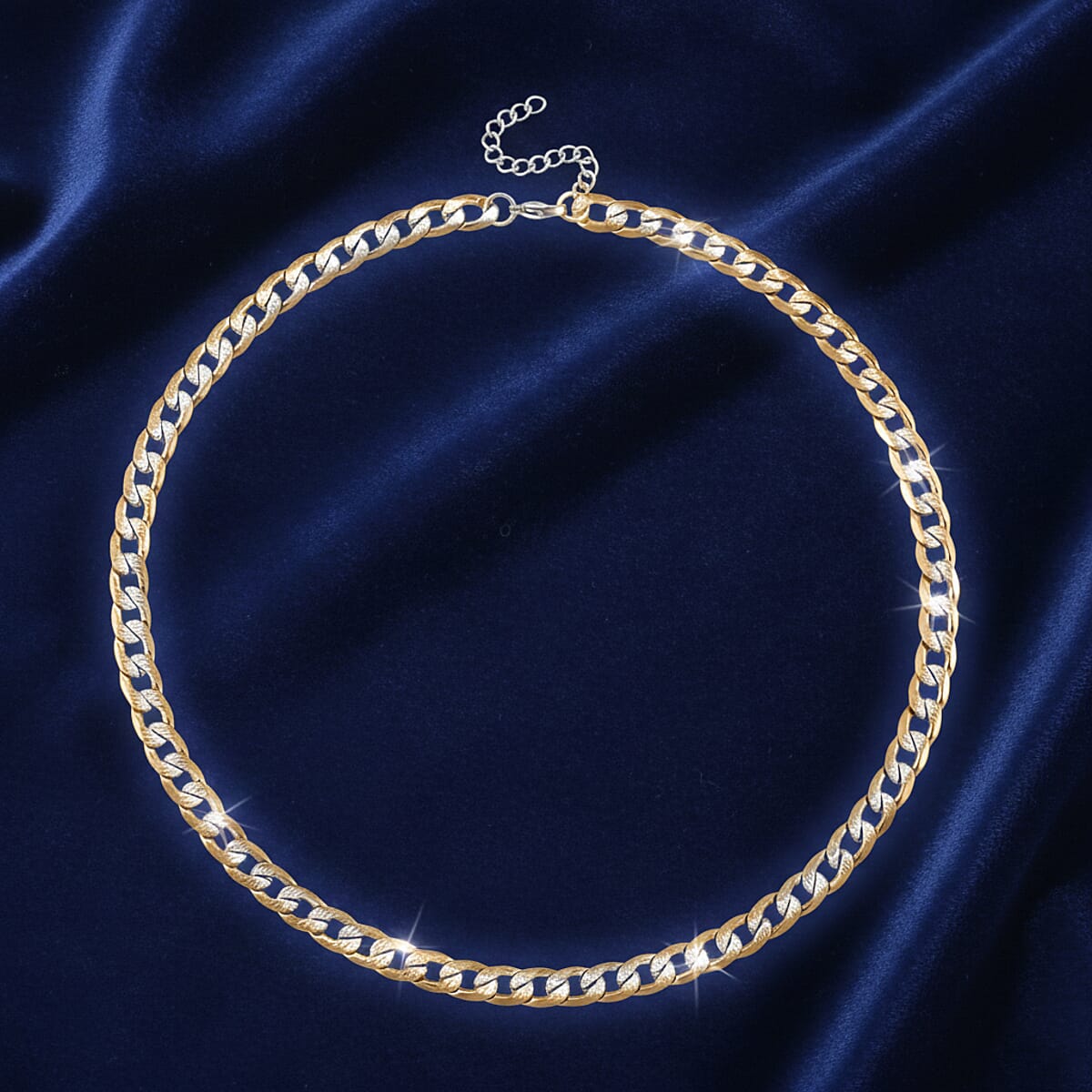 Cuban Link Chain Necklace in ION Plated YG and Stainless Steel 20-22 Inches image number 1