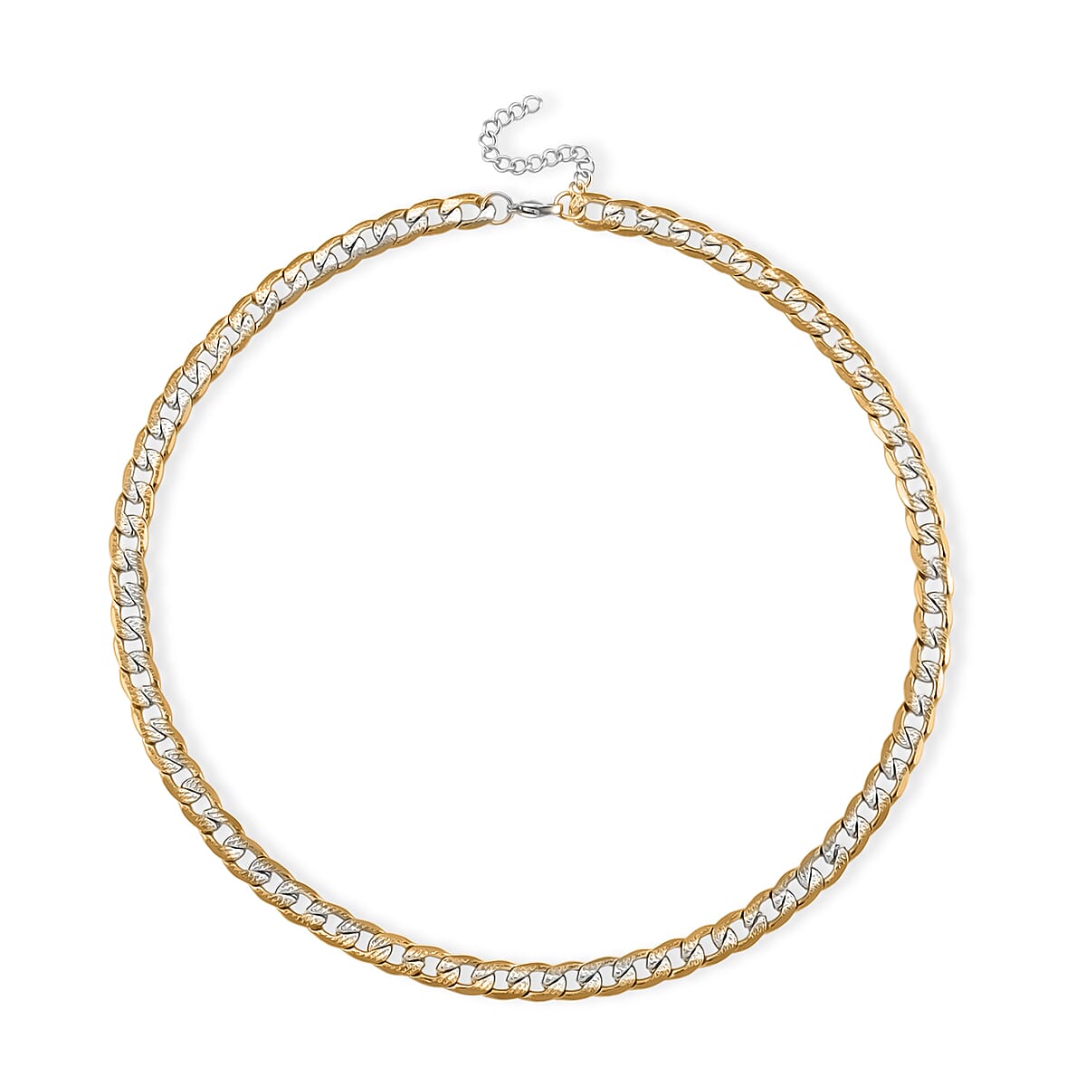 Cuban Link Chain Necklace in ION Plated YG and Stainless Steel 20-22 Inches image number 3