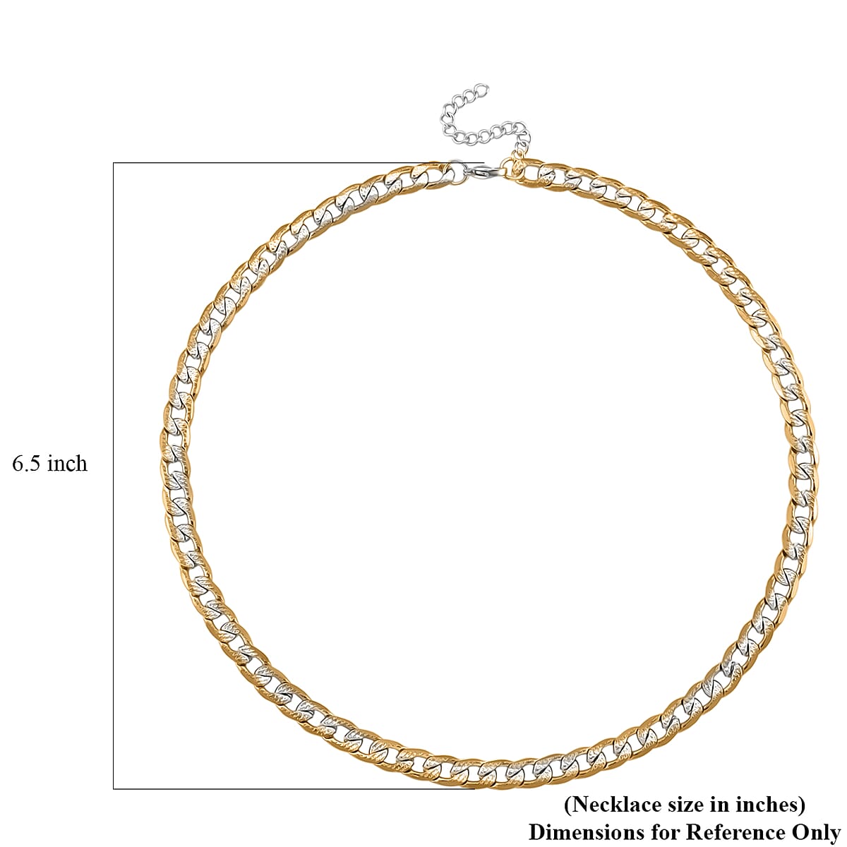 Cuban Link Chain Necklace in ION Plated YG and Stainless Steel 20-22 Inches image number 5