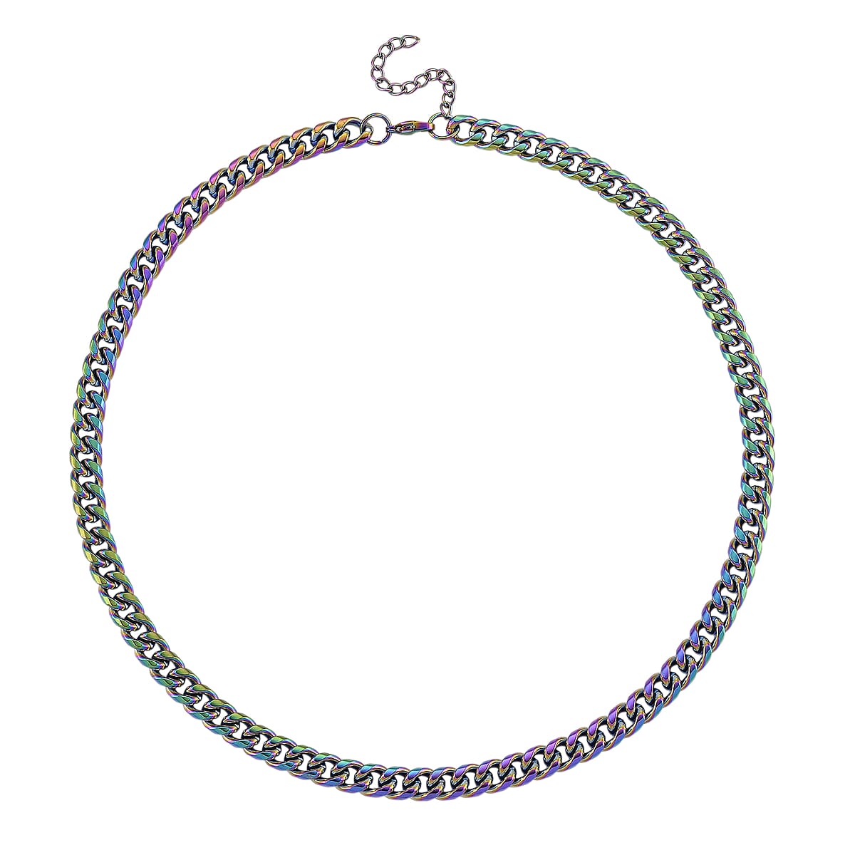 Curb Chain Necklace in ION Plated Mystic Stainless Steel 20-22 Inches image number 2