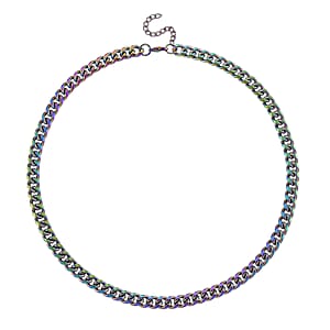 Curb Chain Necklace in ION Plated Mystic Stainless Steel 20-22 Inches