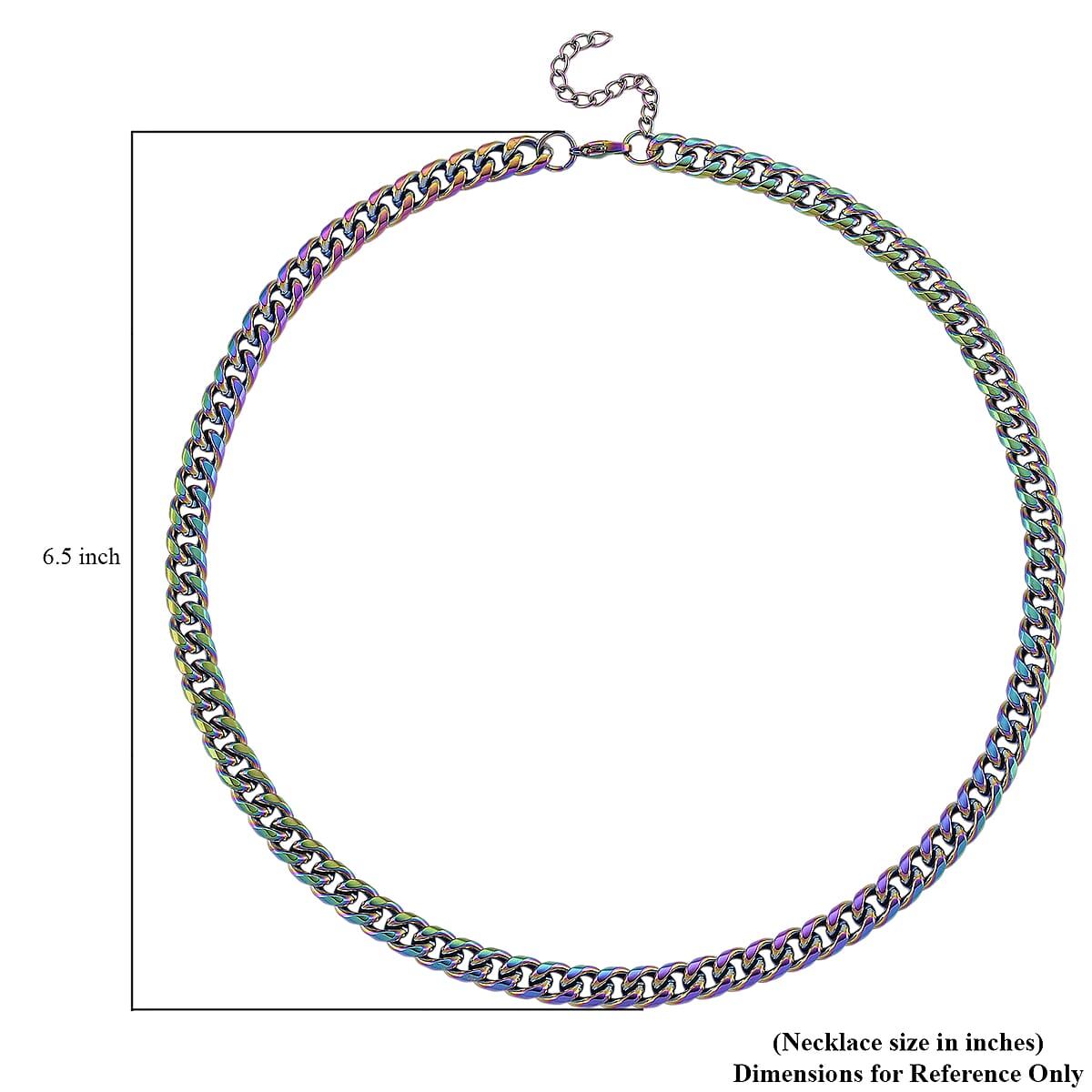 Curb Chain Necklace in ION Plated Mystic Stainless Steel 20-22 Inches image number 5