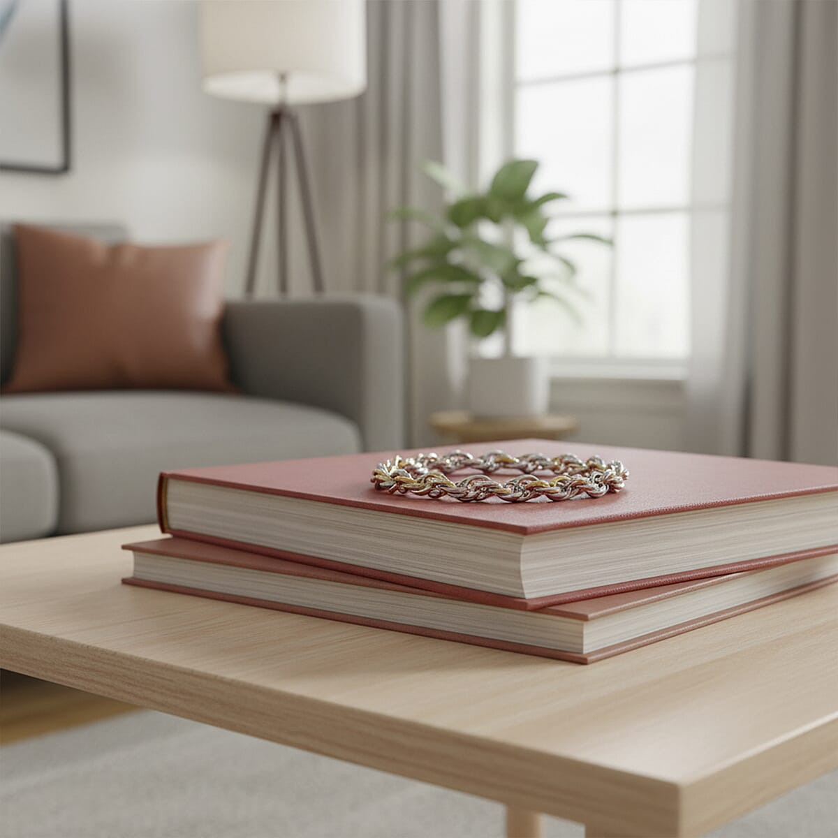 Link Chain Bracelet in ION Plated YG and Stainless Steel (8.00 In) image number 1