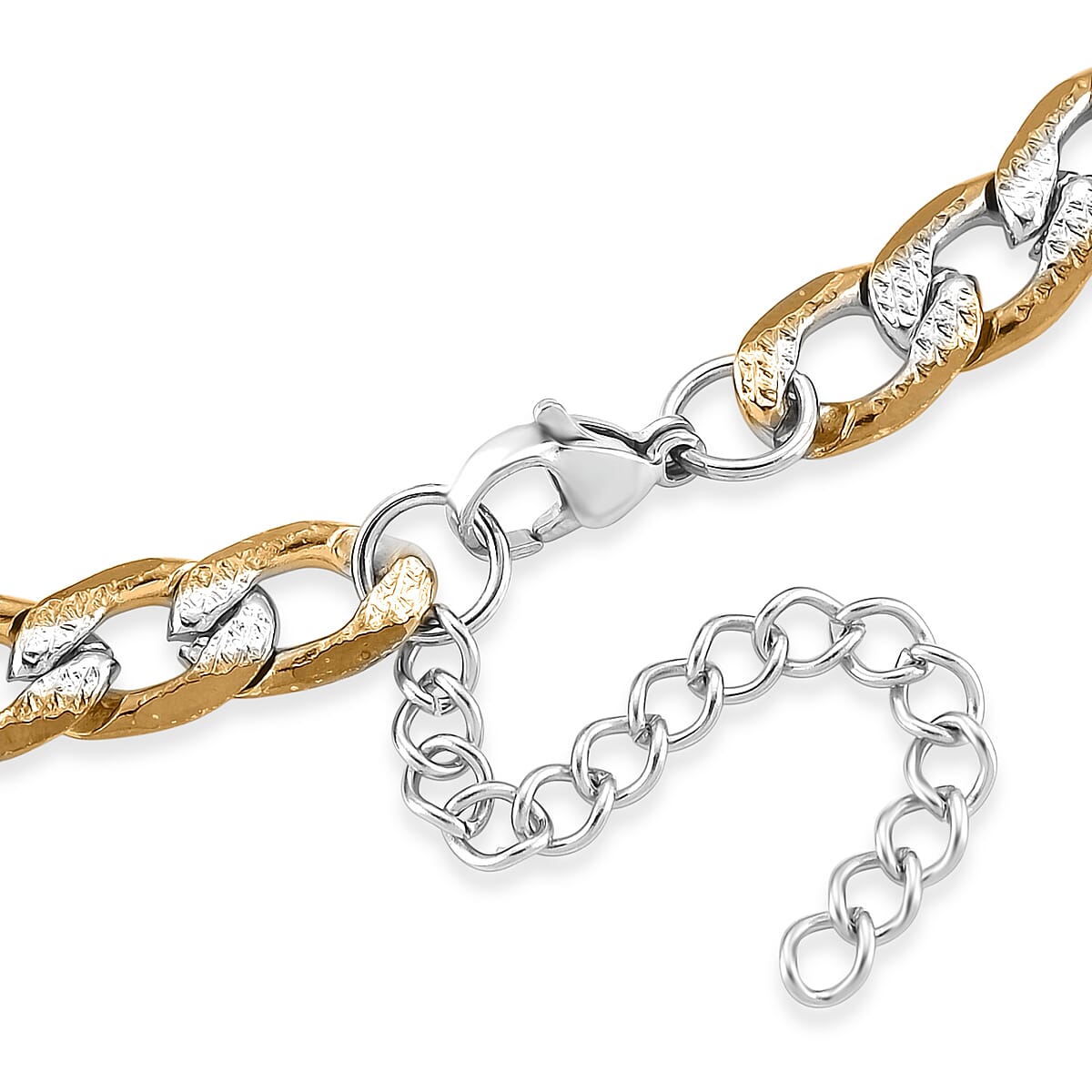 Cuban Link Bracelet in ION Plated YG and Stainless Steel (7-9In) image number 4