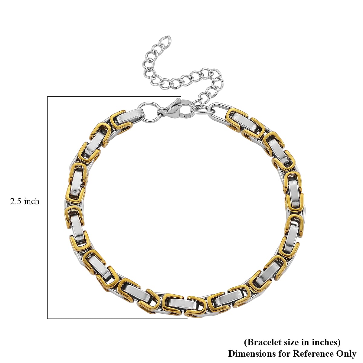 Byzantine Chain Bracelet in ION Plated YG and Stainless Steel (7.5-9.5In) image number 5