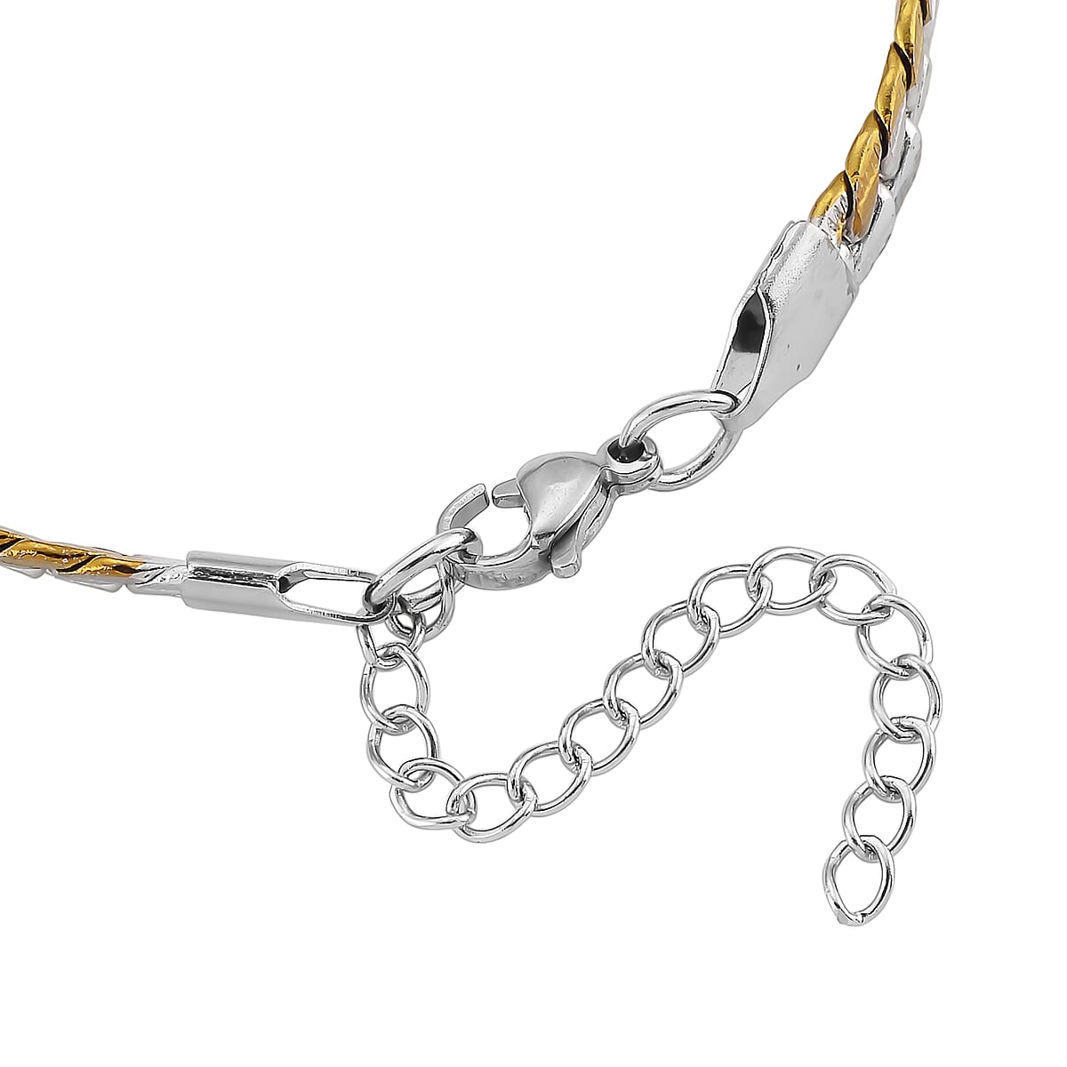 Flat Curb Chain Bracelet in ION Plated YG and Stainless Steel (7.5-9.5In) image number 4