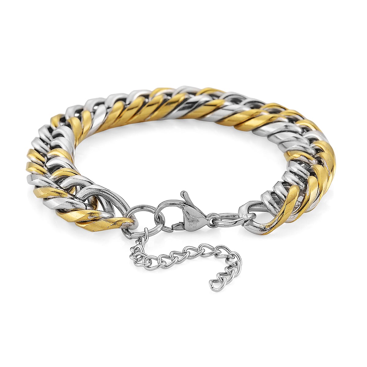 Luxe Chain Bracelet (7.5-9In) in ION Plated YG and Stainless Steel image number 2