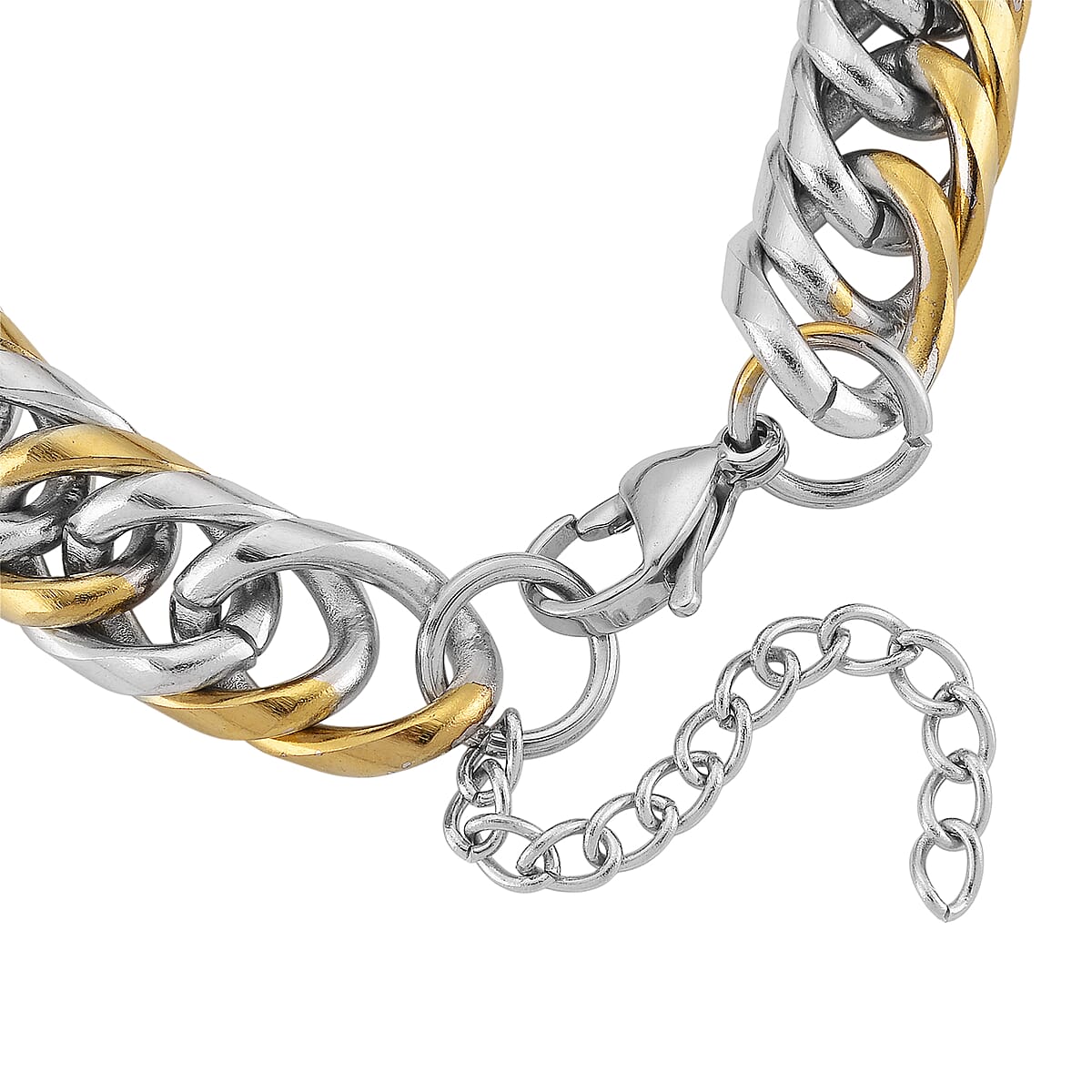 Luxe Chain Bracelet (7.5-9In) in ION Plated YG and Stainless Steel image number 3