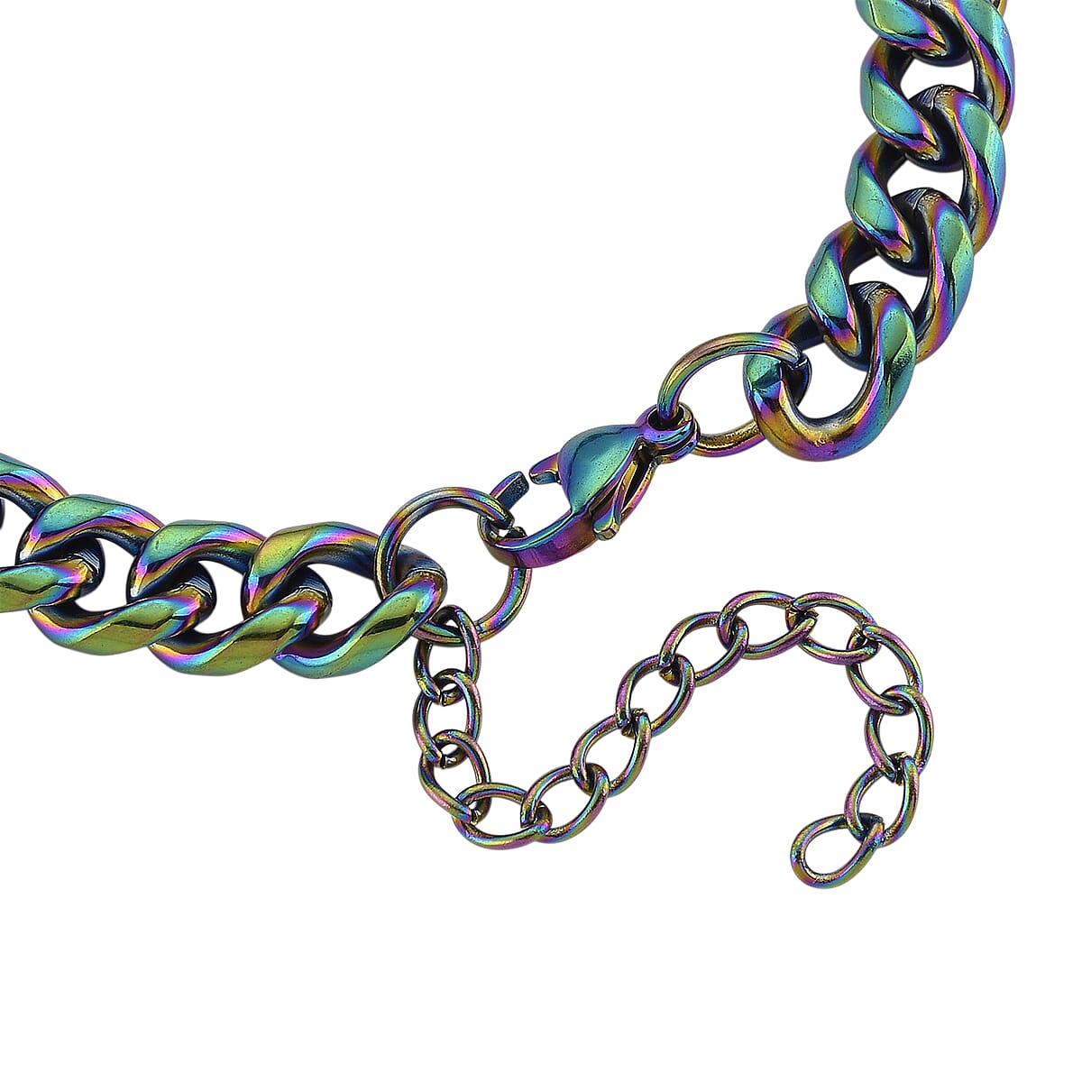 Curb Bracelet (7.5-9In) in ION Plated Mystic Stainless Steel image number 3