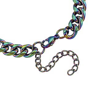 Curb Bracelet (7.5-9In) in ION Plated Mystic Stainless Steel
