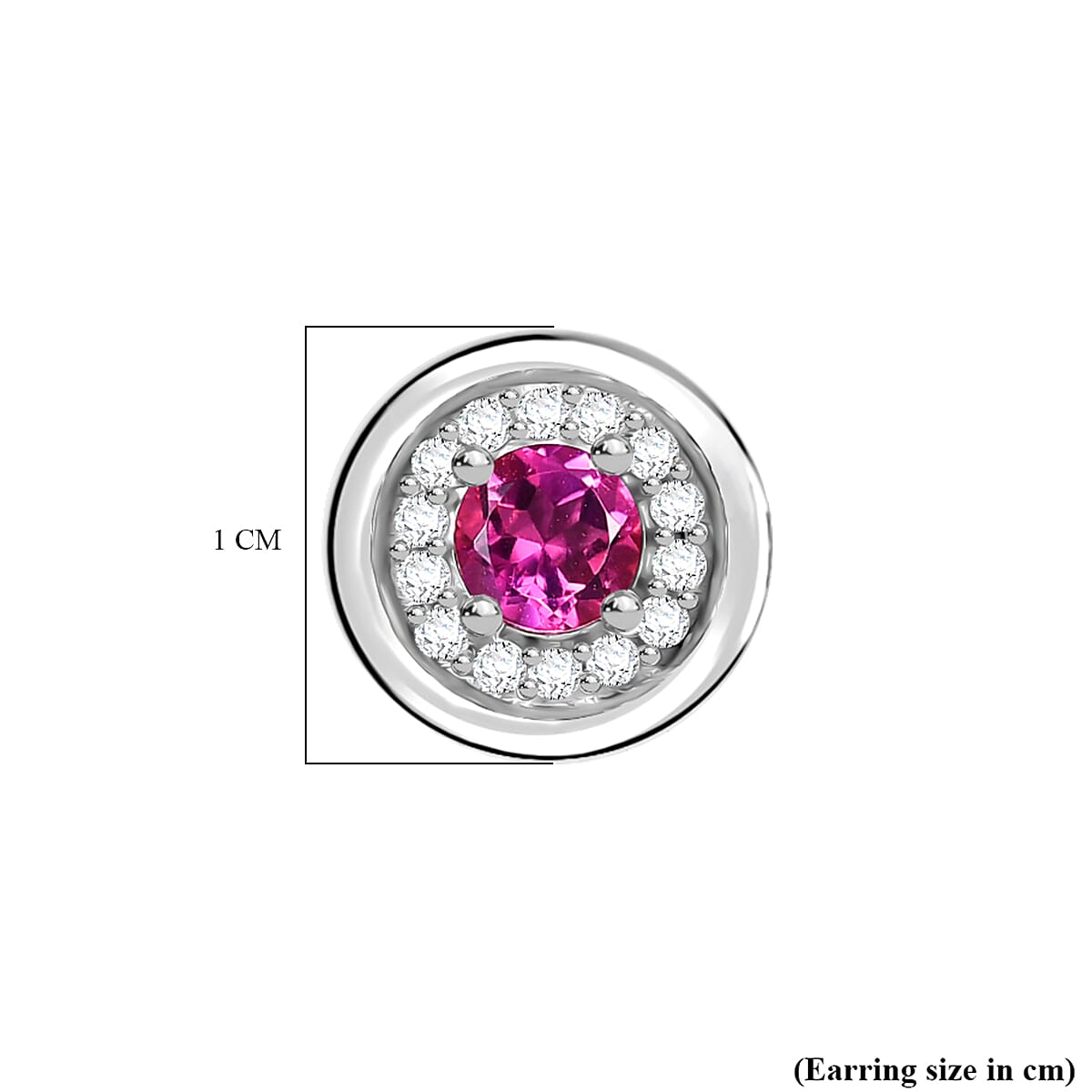 D'Joy AAA Lab Grown Bixbite and Moissanite 0.90 ctw Earrings in Rhodium Over Sterling Silver