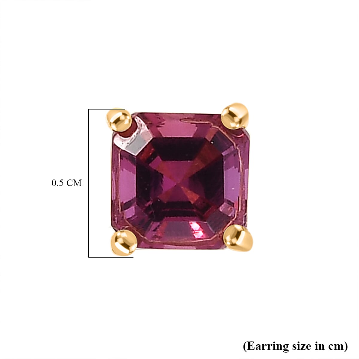 Luxuriant Lab Grown Bixbite 1.20 ctw Earrings in 18K Vermeil Yellow Gold Over Sterling Silver image number 5