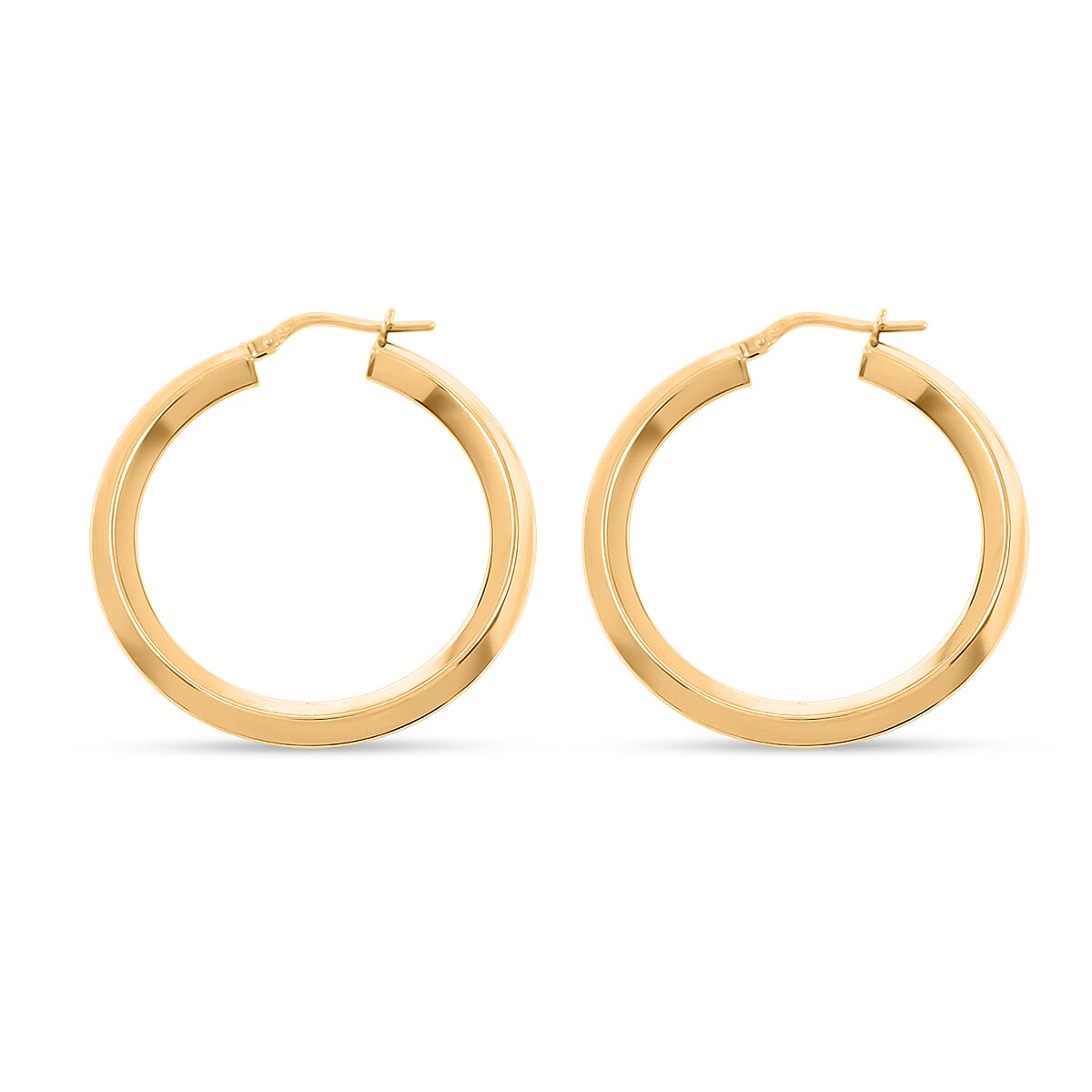 Made In Italy Concave Hoop Earrings in 14K Yellow Gold Over Sterling Silver 5.45 Grams image number 3