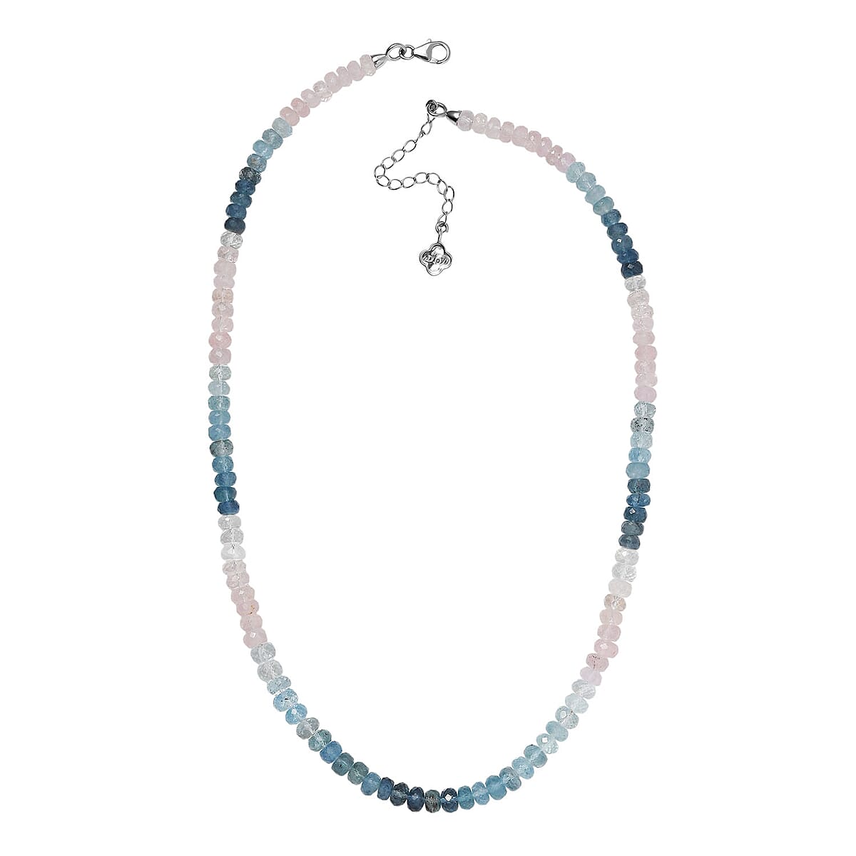 D'Joy Morganite , Aquamarine  Necklace (18-20 Inches) in Rhodium Over Sterling Silver 125.00 ctw image number 2