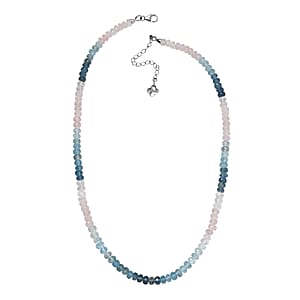 D'Joy Morganite , Aquamarine  Necklace (18-20 Inches) in Rhodium Over Sterling Silver 125.00 ctw